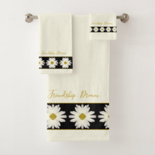 Floral de margarita minimalista en blanco y negro