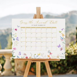 Floral de mariposa adivina el calendario de fecha