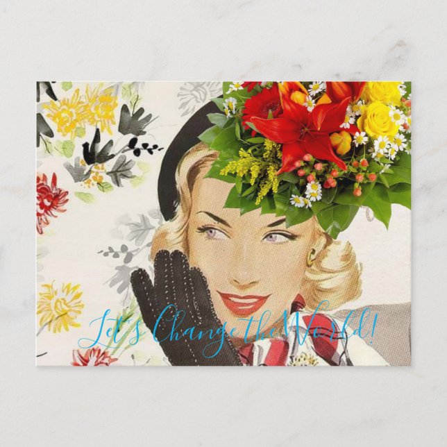 Floral de mujer ventilado de postales (Anverso)
