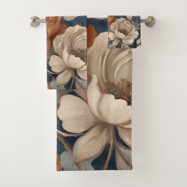 Floral de Naranja de ráfaga azul de la marina