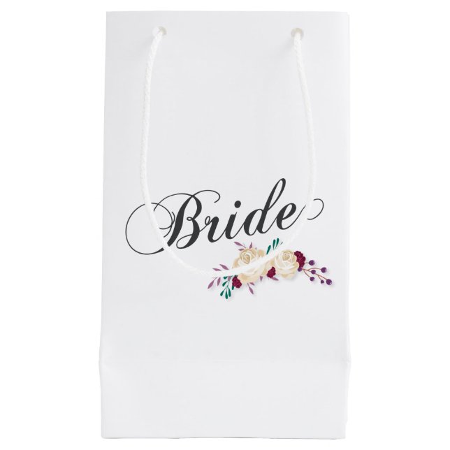 Floral de novia simple y elegante | Bolsa de regal (Anverso)