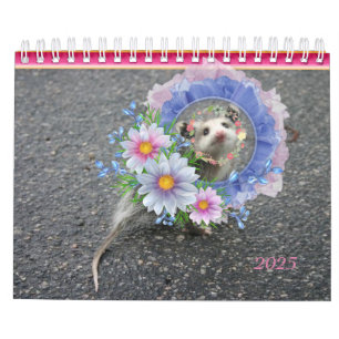 Floral de Opossum en el calendario 2022