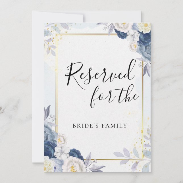 Floral de oro azul reservada para la familia de la (Anverso)