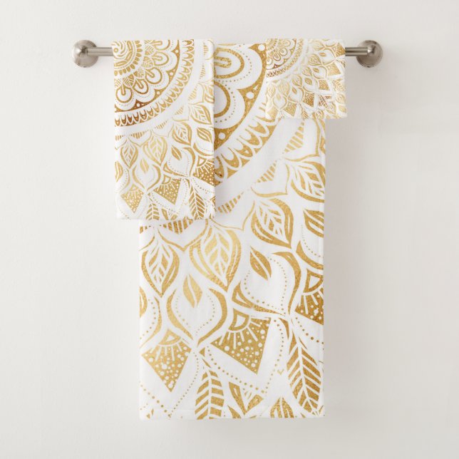 Floral de oro blanco de Girly Mandala (In situ)