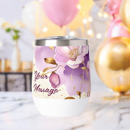 Floral de oro morado de bonito