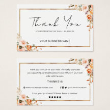 Floral De Otoño Gracias Por Tu Pedido Pequeña Empr