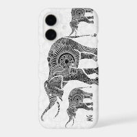 Floral de Paisley de Elefante con Monograma en Neg