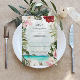 Floral de Palma de Playa Tropical | Menú de Boda