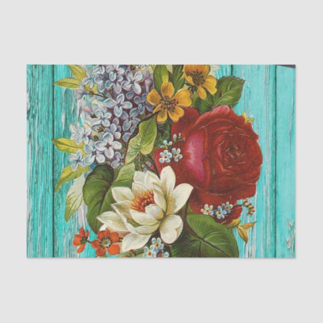 Floral de papel de tejidos (Anverso)