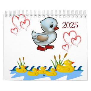 Floral de pato de calendario 2025
