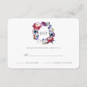 Floral de peonía silvestre con plumas RSVP