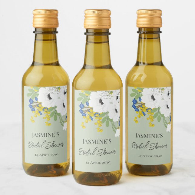 Floral de primavera blanca ducha de novias (Botellas)