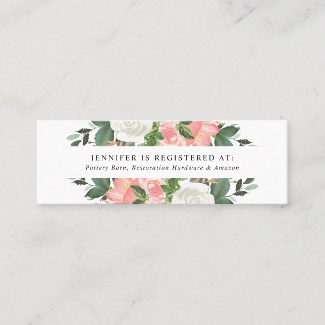 Floral de primavera de Rubor | Tarjetas de registr (Anverso)
