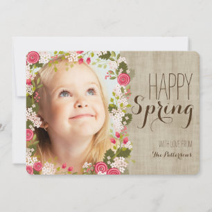 Floral de primavera feliz Tarjeta de felicitació