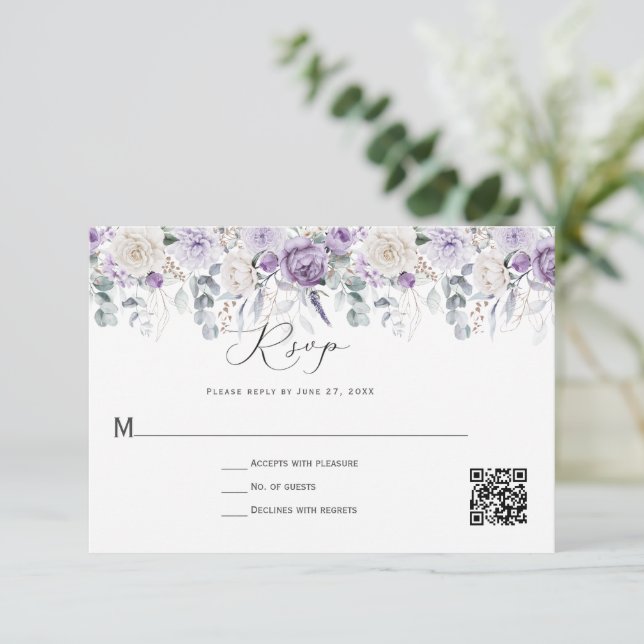 Floral de Rosas Lavender White Peonies (Anverso de pie)