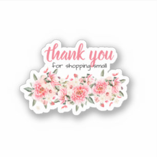 Floral de Rubor rosa Gracias Pegatina redondo clás