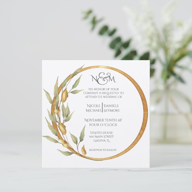 Floral De Tono Rojo Caído Con Invitación Poema (Anverso de pie)