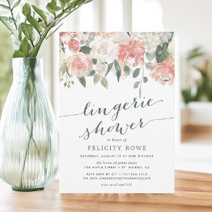 Floral de verano medio Invitación a ducha de len