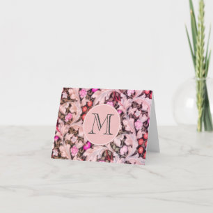 Floral de vinagre rosa Leicester monogramada