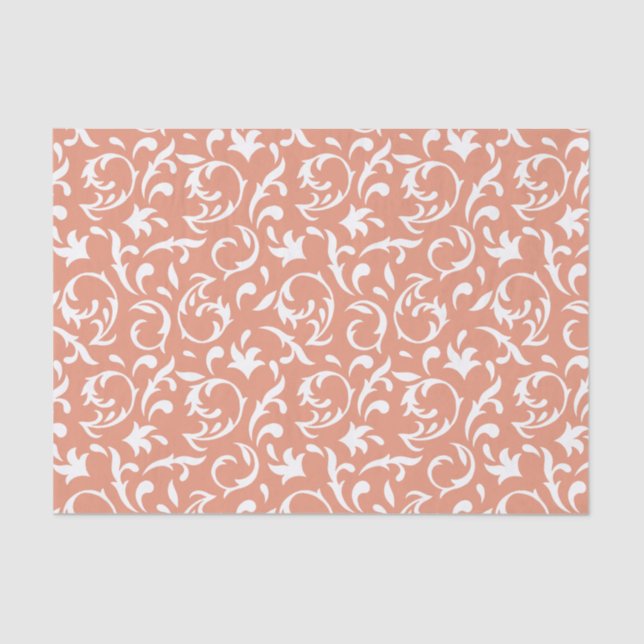 Floral decorativa en papel tisular blanco (Anverso)
