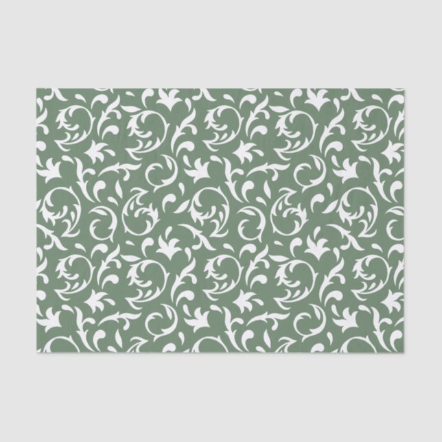 Floral decorativa en papel tisular blanco (Anverso)