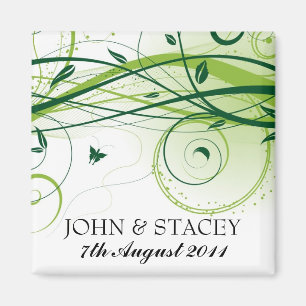 Floral decorativa Guardar imán de fecha