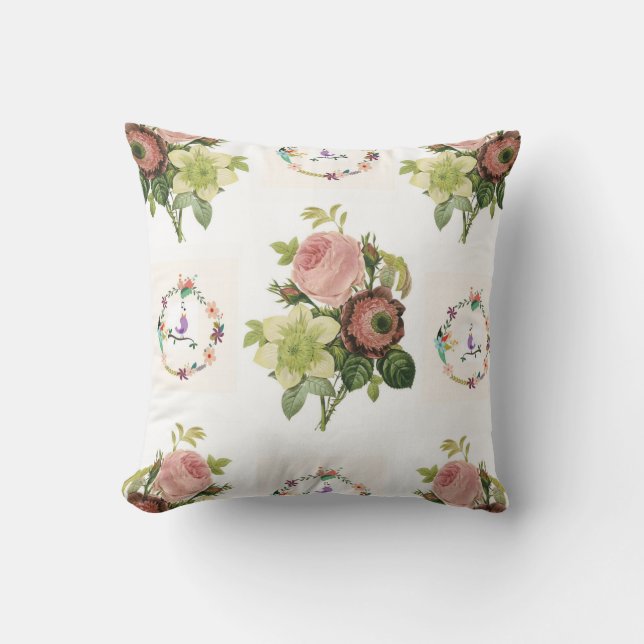 floral decore de almohada de lanzamiento (Anverso)