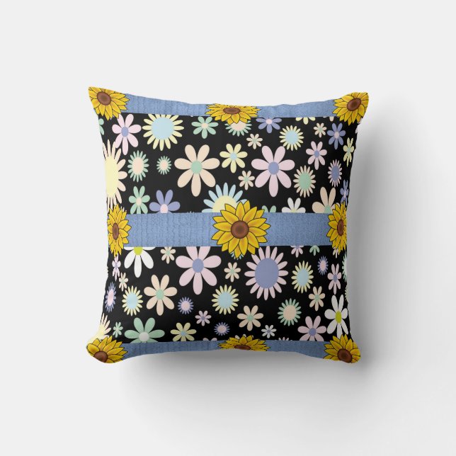 floral decore de almohada de lanzamiento (Anverso)