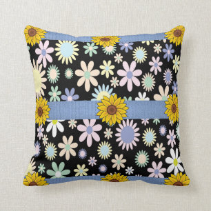 floral decore de almohada de lanzamiento