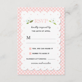 Floral del país Gingham Boda Azul Rosa RSVP