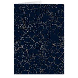 Floral dibujada mano elegante del oro de los