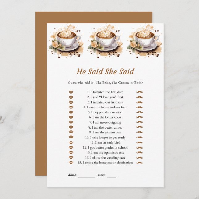 Floral Dijo Que Dijo Que Había Tarjetas De Juegos  (Anverso / Reverso)