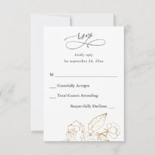 Floral dorada sin carne vertical RSVP