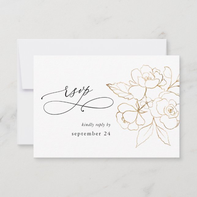 Floral dorada sobre carne blanca RSVP (Anverso)
