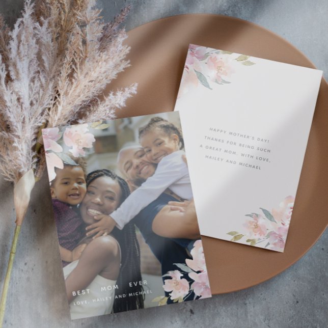 Floral dulce con tarjeta de foto de mensaje Día de (Subido por el creador)