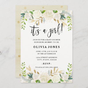 Floral dulce es una invitación Chica a Baby Shower