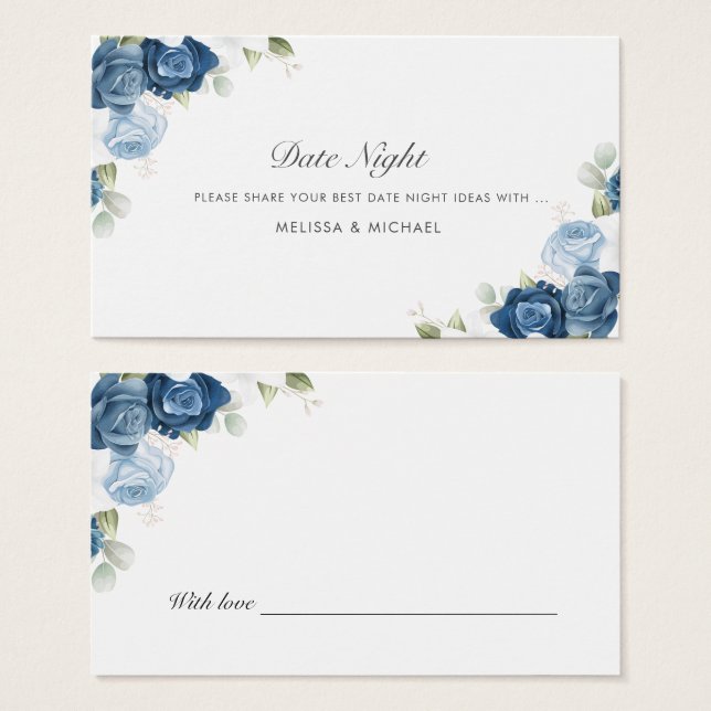 Floral Dusty Blue Greenery Boda de la noche Jar (Anverso y reverso)