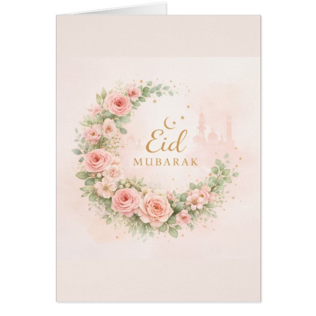 Floral Eid Mubarak – Blush Pink Islamic Gift f (Frente)