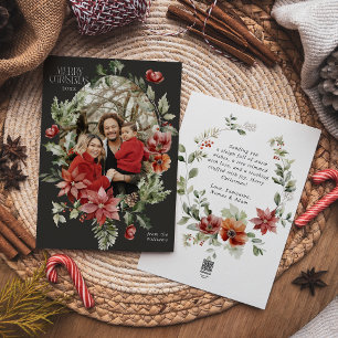 Floral Elegante acuarela Merry Fotos de Navidad