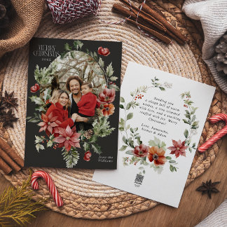 Floral Elegante acuarela Merry Fotos de Navidad