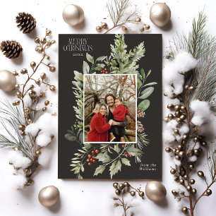 Floral Elegante acuarela Merry Fotos de Navidad