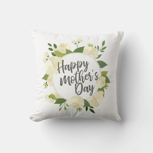 Floral elegante feliz día de la madre | COJÍN DECO (Anverso)