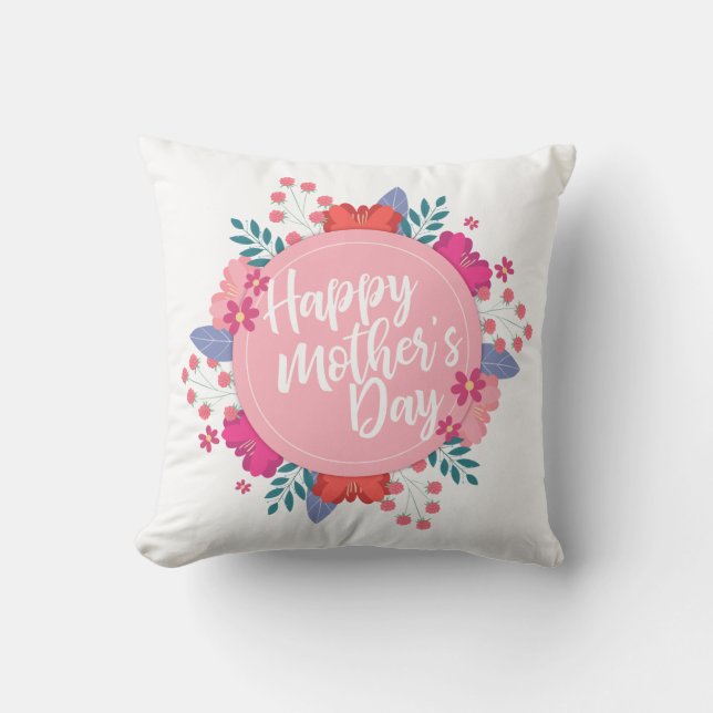 Floral elegante feliz día de la madre | COJÍN DECO (Anverso)