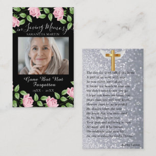 Floral Elegante Funeral Memorial Oración Tarjeta d