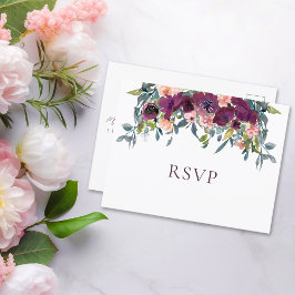 Floral elegante | Postal de invitación RSVP de bod