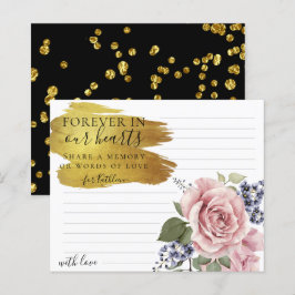 Floral elegante Rosy Comparte tarjeta funeral de m