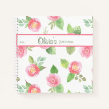 Floral Elegante Su Nombre Script Rosado Diario