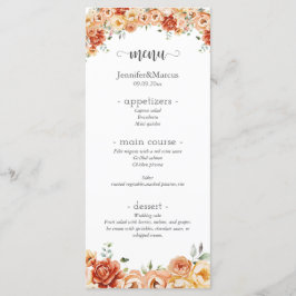 Floral Elegante Sunset Garden Menú Plano
