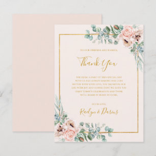 Floral elegante   Tarjeta De Recepción Pastel Grac