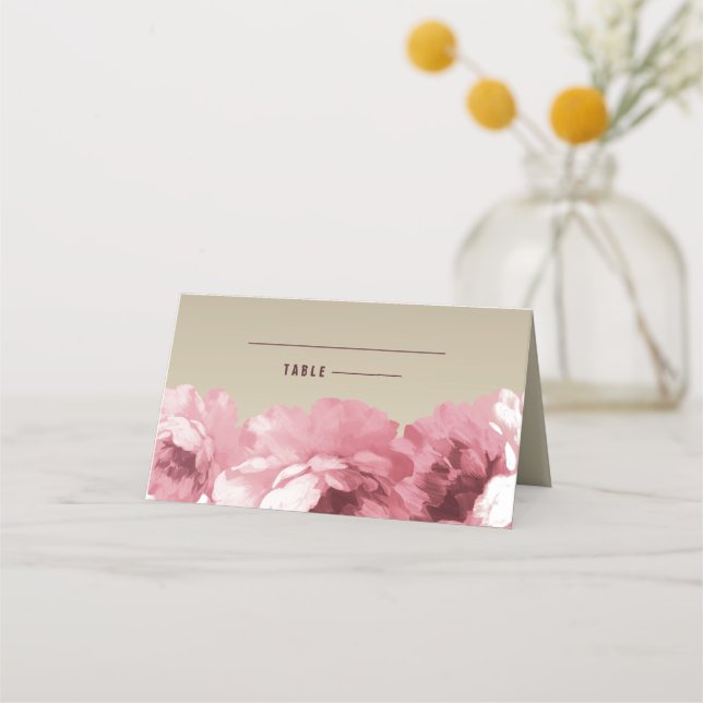 Floral elegante | Tarjetas Gold Table Place (Anverso)